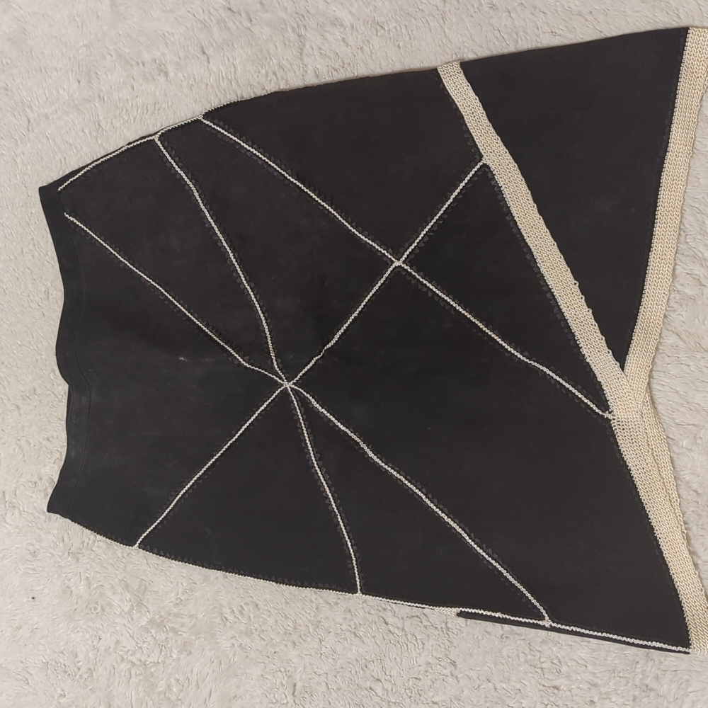 Asymmetrical leather skirt